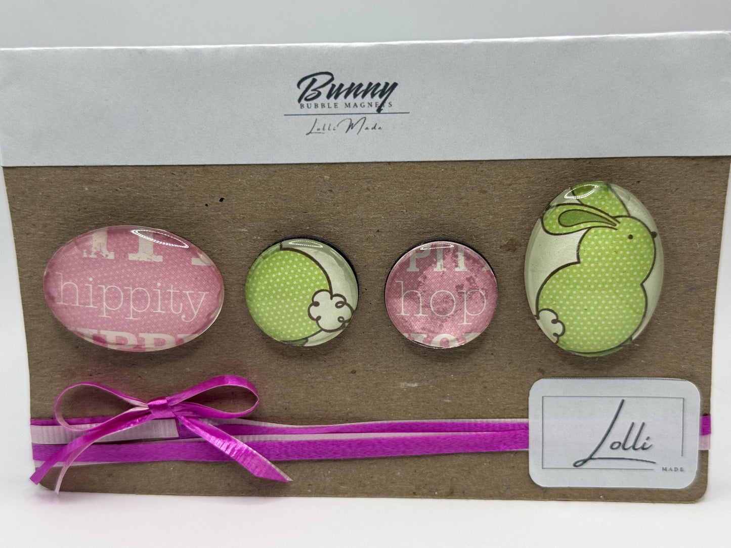 Pink Hippity, Green Bunny Ovals & Pink Hop, Green Tail Rounds