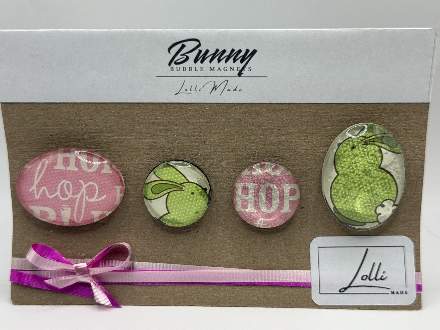 Pink Hop, Green Bunny Ovals & Pink Hop, Green Ears Rounds