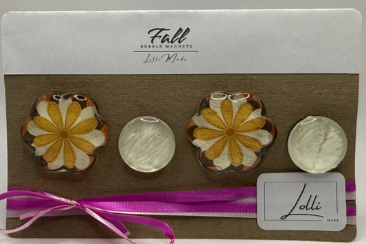 Fall - Yellow, White Spin Flower & White Round